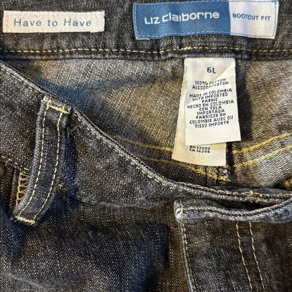 Liz Claiborne bootcut tall jeans size 6